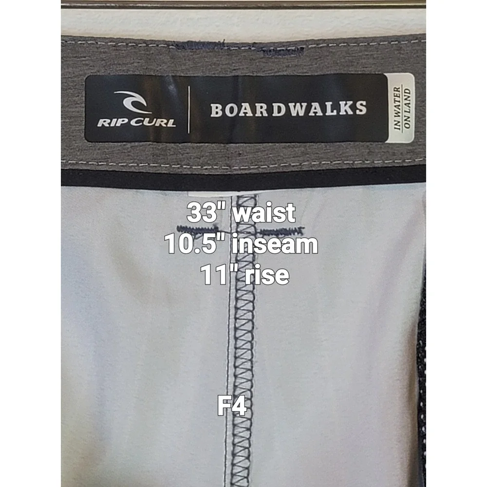 Rip Curl Boardwalks Mens 33 Hybrid Shorts Grey Pinstripe Surf Walk Vaca Beach